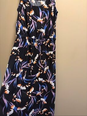 a.n.a Black Floral Maxi Dress with Purple and Orange Accents